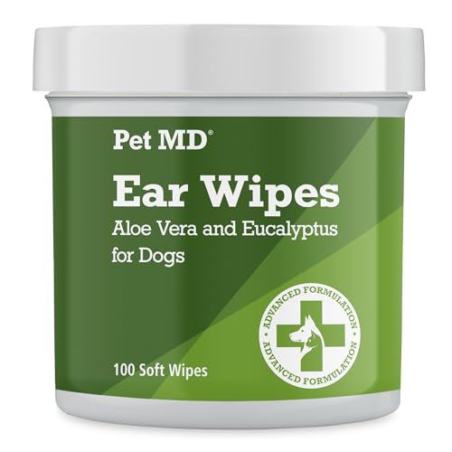 Pet MD Dog Ear Cleaning Wipes – Otic Cleanser for Dogs - 100 ct