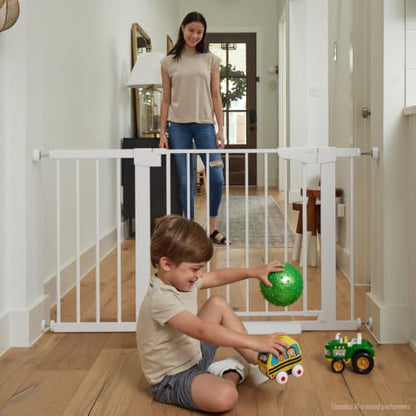 Cumbor 30-46" Baby Gate for Stairs, Auto Close Dog Gate for Doorways White