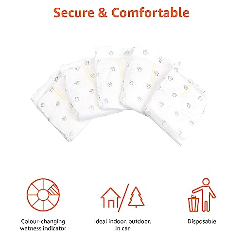 Amazon Basics Leak-Proof, Super Absorbent Male Dog Diapers with Wetness Indicator, Comfortable Design, Breathable Disposable Wrap, Secure Fit, Small, 30 Count