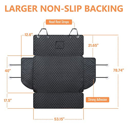 PETICON SUV Cargo Liner for Dogs, Waterproof Pet Cargo Cover Dog Seat Mat for SUVs Sedans Vans with Bumper Flap Protector, Non-Slip, Large Size Universal Fit, Black