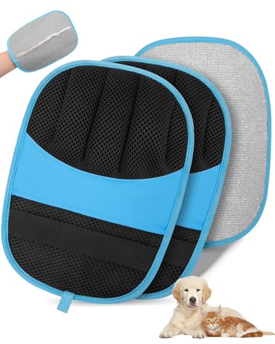 RZPTL 2 Pack Pet Hair Removal Glove, Five-Finger Tool for Dogs and Cats