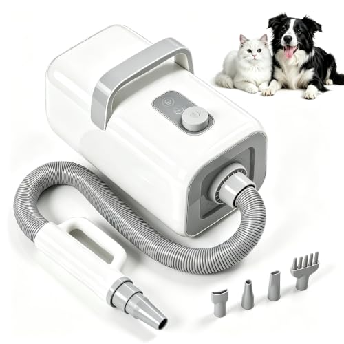 DUMOS Dog Dryer for Pet Grooming Kit, Dog Blow Dryer with 4 Nozzles