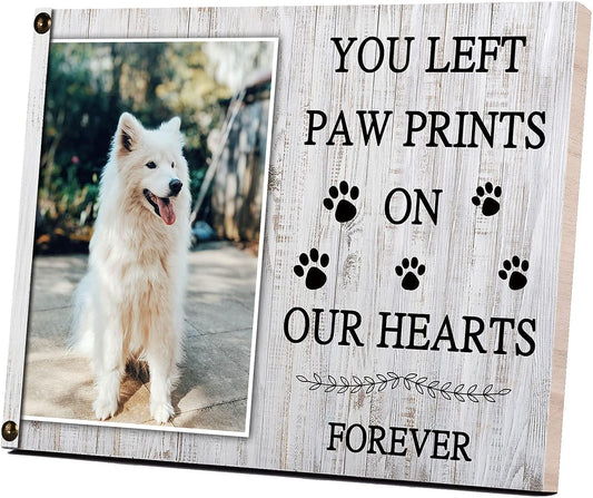 Pet Memorial Picture Frame Dog or Cat Picture Frames 5X7 Wood Memorial Pet Loss Picture Frame