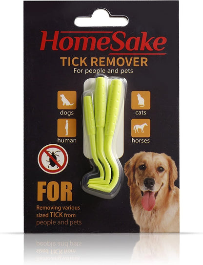 Tick Removal Tool for Dogs, Cats and Humans | Removes Entire Head & Body | Pain-Free Ticks Remover | 100% Chemical-Free | 2 Packs of 3