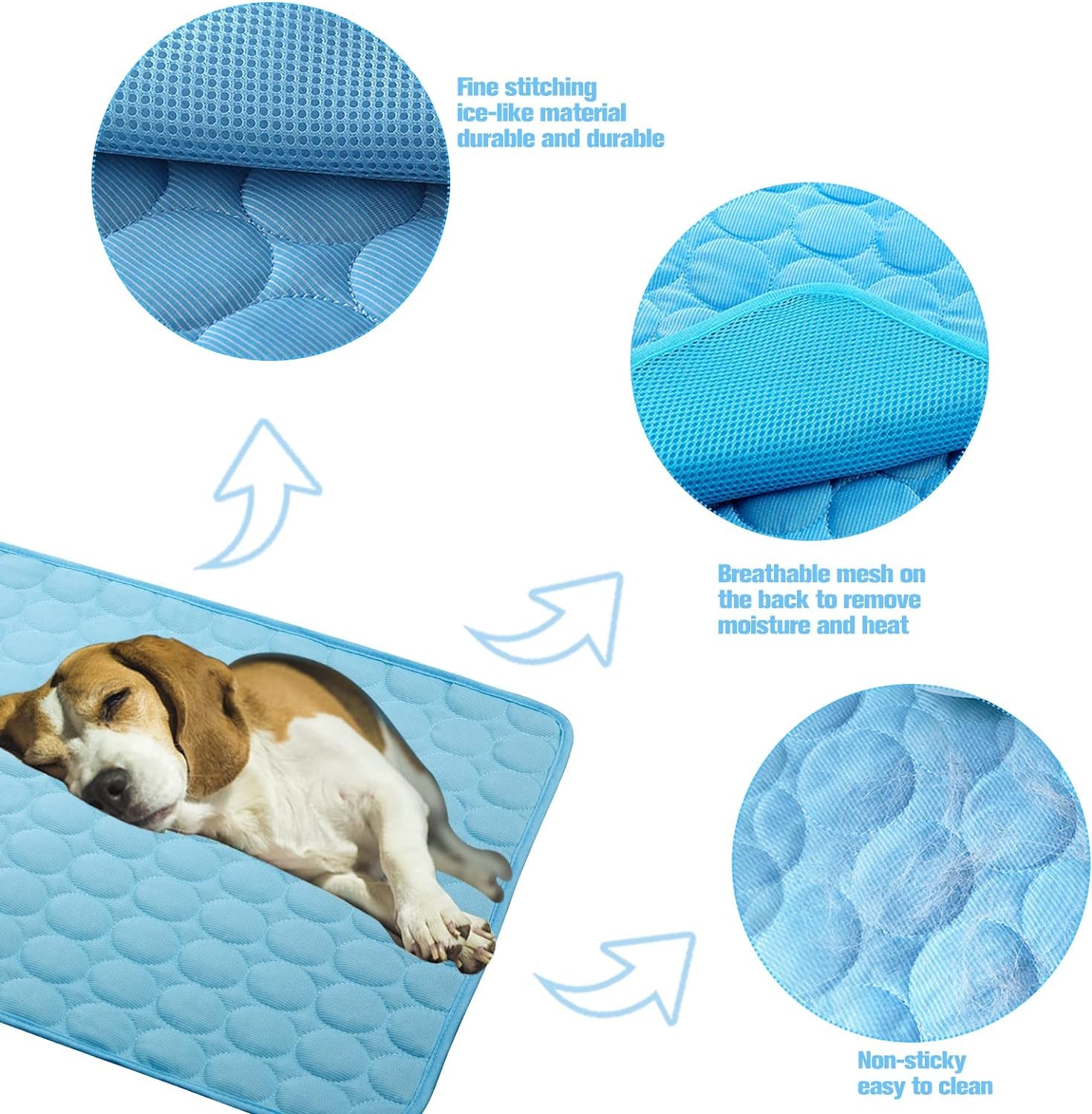 Dgdgbaby Dog Cooling Mat Large Cooling Pad Summer Pet Bed for Dogs Cats Kennel Pad Breathable Pet Self Cooling Blanket Dog Crate Sleep Mat Machine Washable