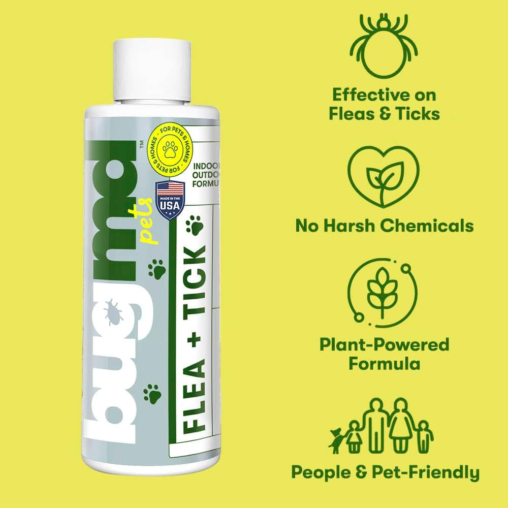 Bugmd Empty Plastic Spray Bottle, 32 Oz Refillable Spray Bottle for Flea and Tick Concentrate (Sold Separately), Heavy Duty Spray Bottle Nozzle