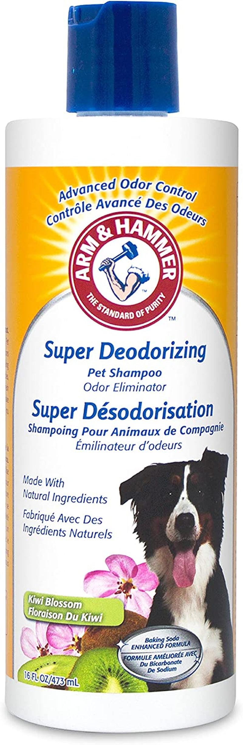 Arm & Hammer for Pets Super Deodorizing Shampoo for Dogs | Best Odor Eliminating Dog Shampoo | Great for All Dogs & Puppies, Fresh Kiwi Blossom Scent, 16 Oz