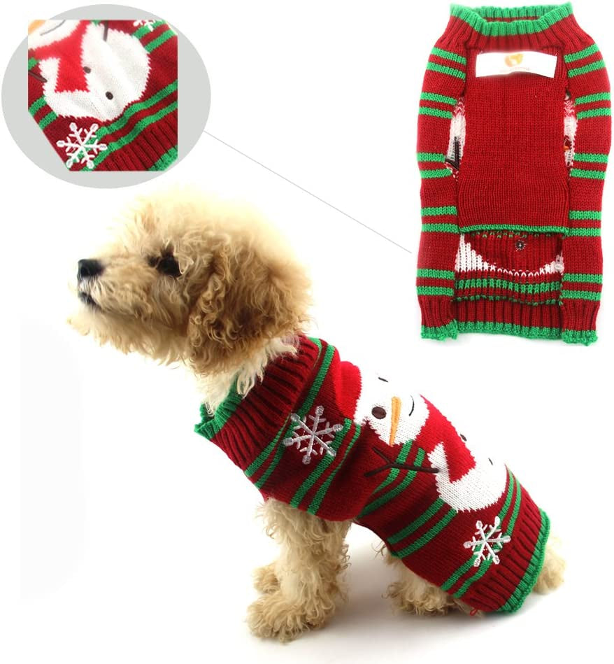 NACOCO Dog Snow Sweaters Snowman Sweaters Xmas Dog Holiday Sweaters New Year Christmas Sweater Pet Clothes for Small Dog and Cat(Snowman,S)