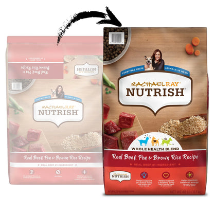 Rachael Ray Nutrish Real Beef, Pea & Brown Rice Recipe Dry Dog Food, 40 Lb. Bag