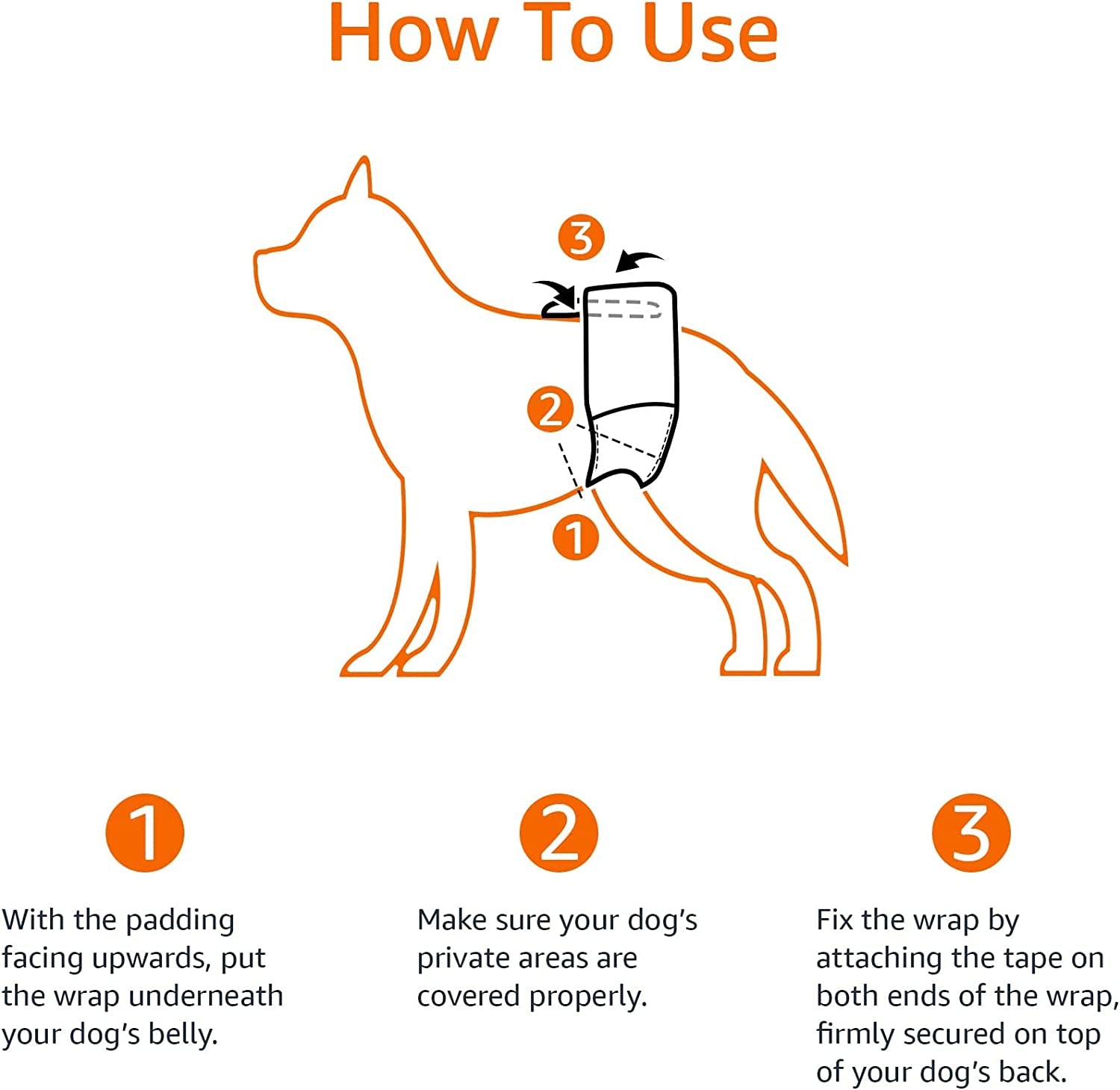 Amazon Basics Male Dog Wrap, Disposable Diapers, Large - Pack of 30, White