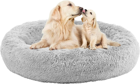 Dog Bed for Large Dogs, 56 Inch Calming Dogs Bed, Washable-Round Cozy Soft Pet Bed for Large Dogs with Slip-Resistant Bottom