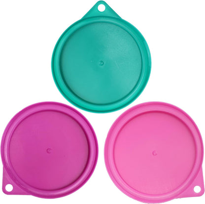 SPOT Pet Food Can Covers - Reusable Cat Food Wet Lid, Dog Food Can Covers Lids -Fits 3Inch and 3-3/8Inch Diameter Cans, Easy to Use, Keeps Food Fresh - 3 Pack, Assorted Colors