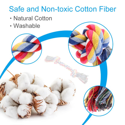 Plutus Pet Dog Chew Toys for Aggressive Chewers, 8 pack Interactive Washable Tough Teething Dog Rope Toys, for Puppies Small Medium Dogs