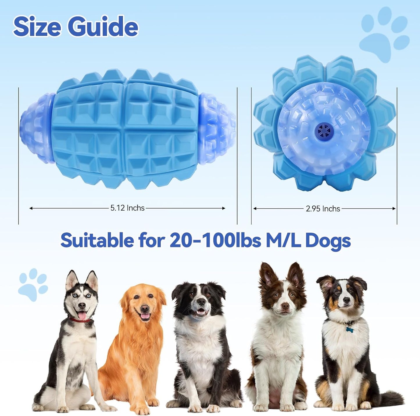 Tough Dog Toys for Aggressive Chewers Large Breed, Dog Chew Toys for Aggressive Chewers, Indestructible Dog Toys for Large Dogs, Durable Dog Toys, Squeaky Dog Toys, Rubber Heavy Duty Dog Ball