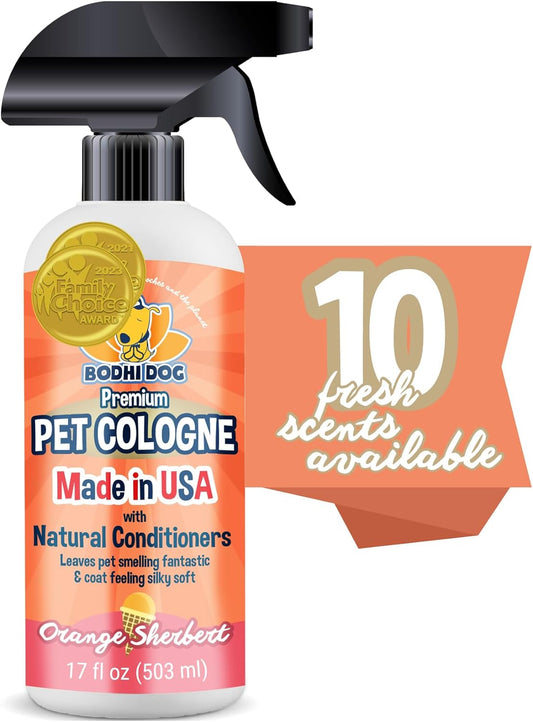 Bodhi Dog Natural Dog Cologne | Premium Scented Deodorizing Body Spray for Dogs & Cats | Neutralizes Strong Odors | Dog Perfume with Natural Dog Conditioner | Made in USA (Orange Sherbert, 17 Fl Oz)