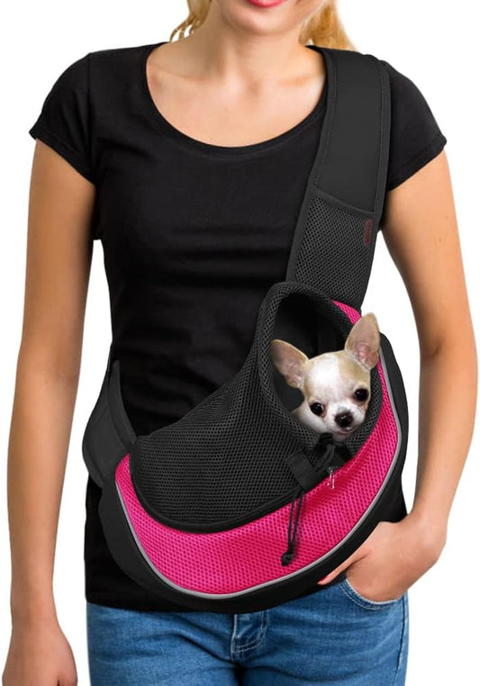 YUDODO Pet Dog Sling Carrier Breathable Mesh Travel Safe Sling Bag Carrier for Dogs Cats