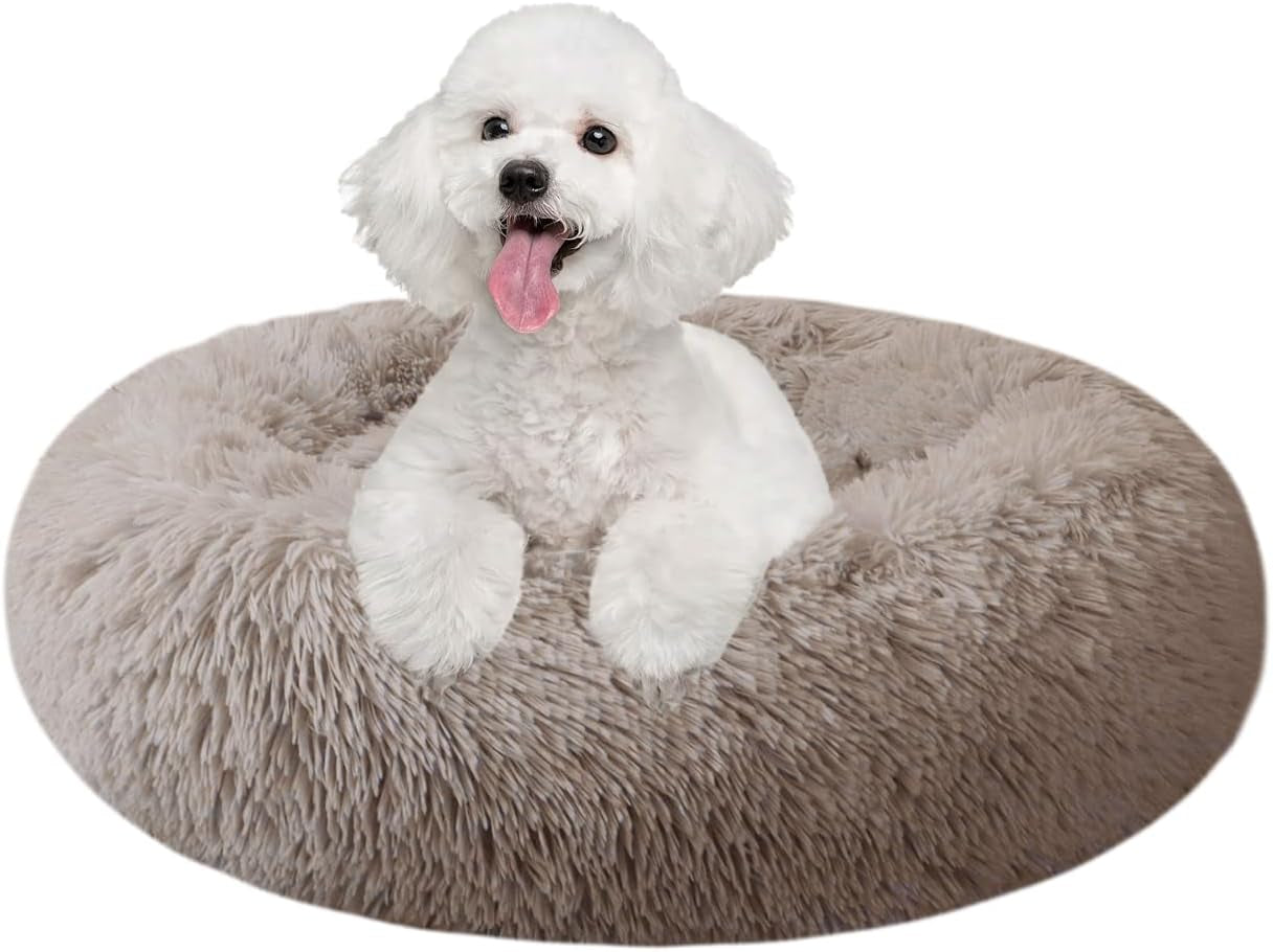 Cat Beds for Indoor Cats,20 Inch Dog Bed for Small Melium Large Dogs, Washable-Round Pet Bed for Puppy and Kitten with Slip-Resistant Bottom