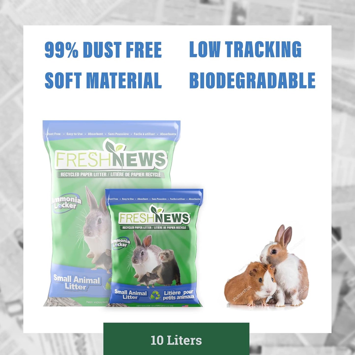 Fresh News Recycled Paper Small Animal Litter Bedding, 10 Liters