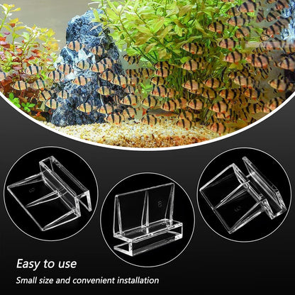 16 PCS 6mm Acrylic Aquarium Cover Clip, Clear Fish Tank Glass Cover Clip Support Holder Universal Lid Clips for Rimless Aquariums