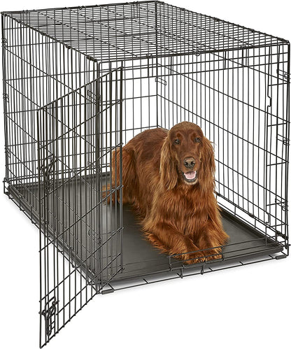 New World Newly Enhanced Single Door New World Dog Crate, Includes Leak-Proof Pan, Floor Protecting Feet, & New Patented Features, 42 Inch