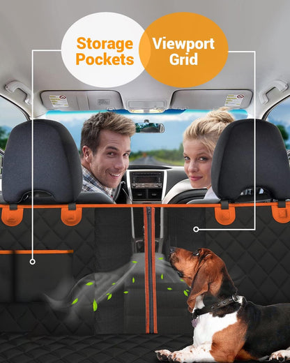 Victoper Dog Car Seat Cover, 600D Heavy Durable Dog Seat Cover for Back Seat, 100% Waterproof Scratch Proof Nonslip Dog Hammock for Car with Side Flap, Pet Back Seat Covers for Cars Sedan SUV Trucks