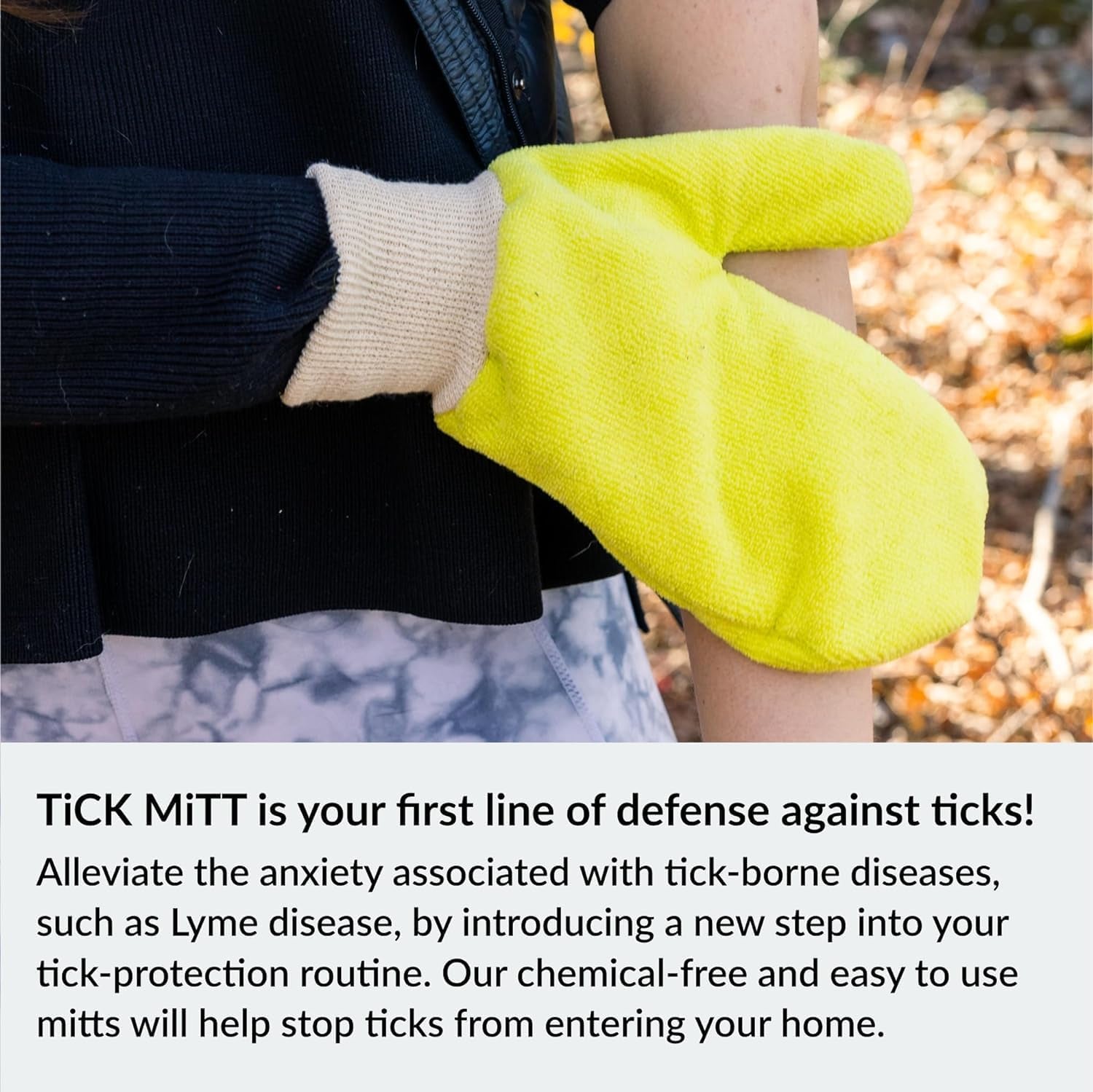 Yellow Tick Defense Glove - Protective Tool for Humans and Pets - Safely Handle Ticks with Ease - Durable, Comfortable, and Easy to Use Tick Management Glove