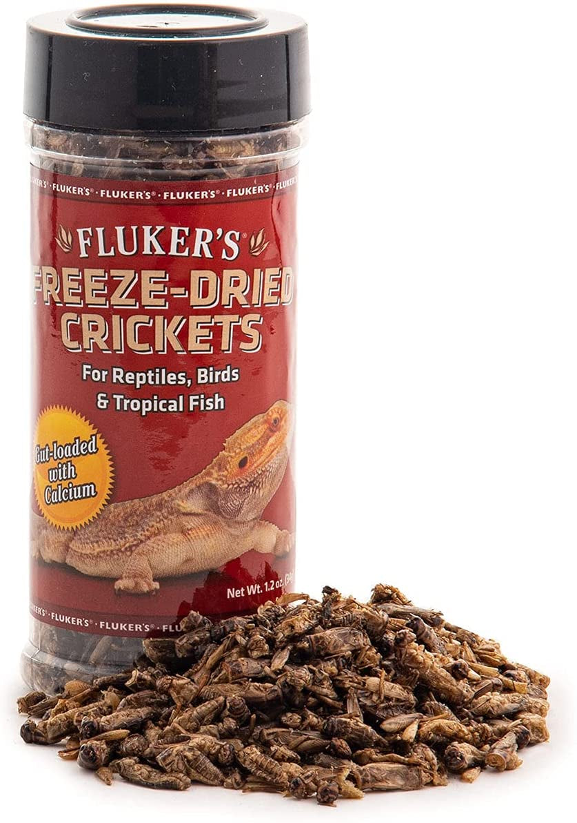 Fluker's Freeze Dried Crickets, Ideal for Reptiles, Birds, and Fish, Packed with Protein and Essential Nutrients, 1.2 oz