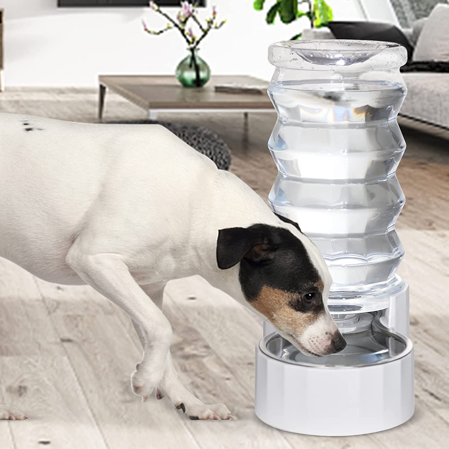 RIZZARI Automatic 5L Pet Waterer, Gravity Stainless Steel Water Dispenser, 100% Bpa-Free, Large Capacity Water Feeder for Cats and Small and Medium-Sized Dogs