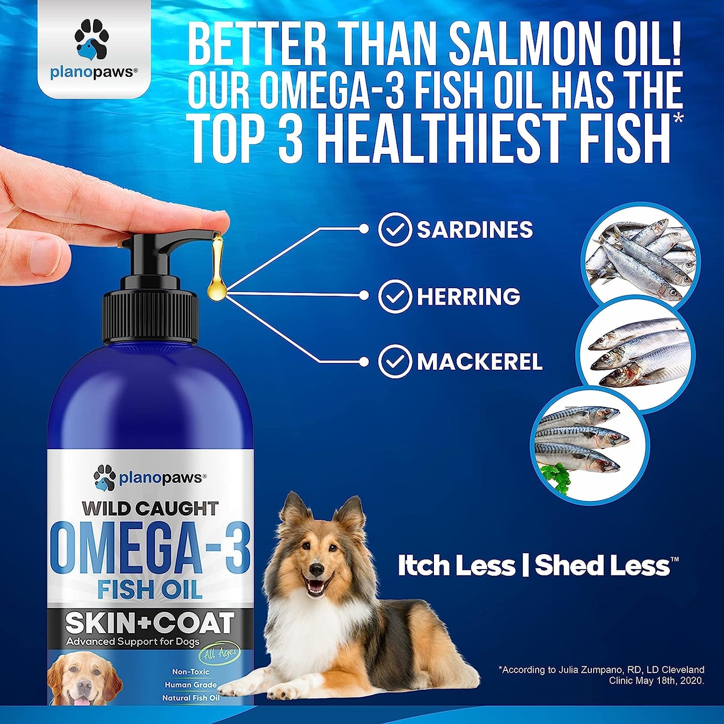 Omega 3 Fish Oil for Dogs - Better than Salmon Oil for Dogs - Dog Fish Oil Supplement for Shedding, Allergy, Itch Relief - Supports Dry Skin, Joints - Dog Skin and Coat Supplement - Fish Oil Liquid