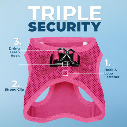 Voyager Step-In Air Dog Harness - All Weather Mesh Step in Vest Harness for Small and Medium Dogs by Best Pet Supplies - Harness (Fuchsia), Small