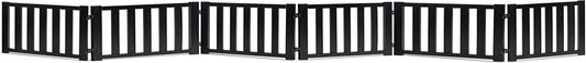 LZRS Solid Hardwood Freestanding Pet Gate,Wooden Dog Gates for Doorways,Nature Wood Dog Gates for the House,Dog Gate for Stairs,Freestanding Indoor Gate Safety Fence,Black,24" Height-6 Panels