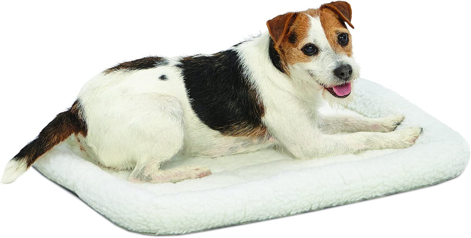 Midwest Homes for Pets Bolster Fleece Pet Bed for Dog and Cats 24L-Inch White W/ Comfortable Bolster | Ideal for Small Dog Breeds & Fits a 24-Inch Dog Crate | Machine Wash & Dry | 1-Year Warranty