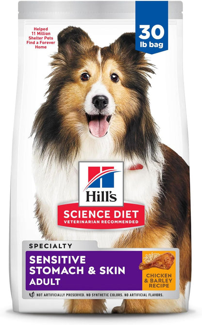 Hill'S Science Diet Adult 1-6 Sensitive Stomach & Skin Dry Dog Food, Chicken Recipe, 30 Lb. Bag