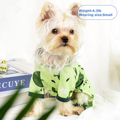 Dog Pajamas Pjs Spring Summer Dog Clothes for Small Dogs Girl - Boy - Medium Size Dogs, Soft Stretchy Puppy Clothes Doggie Onesies Cat Pet Jammies Outfit (Avocado Green, Small)