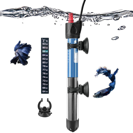 Hitop 25W/50W/100W/300W Adjustable Aquarium Heater, Submersible Glass Water Heater for 5 – 70 Gallon Fish Tank (25W)