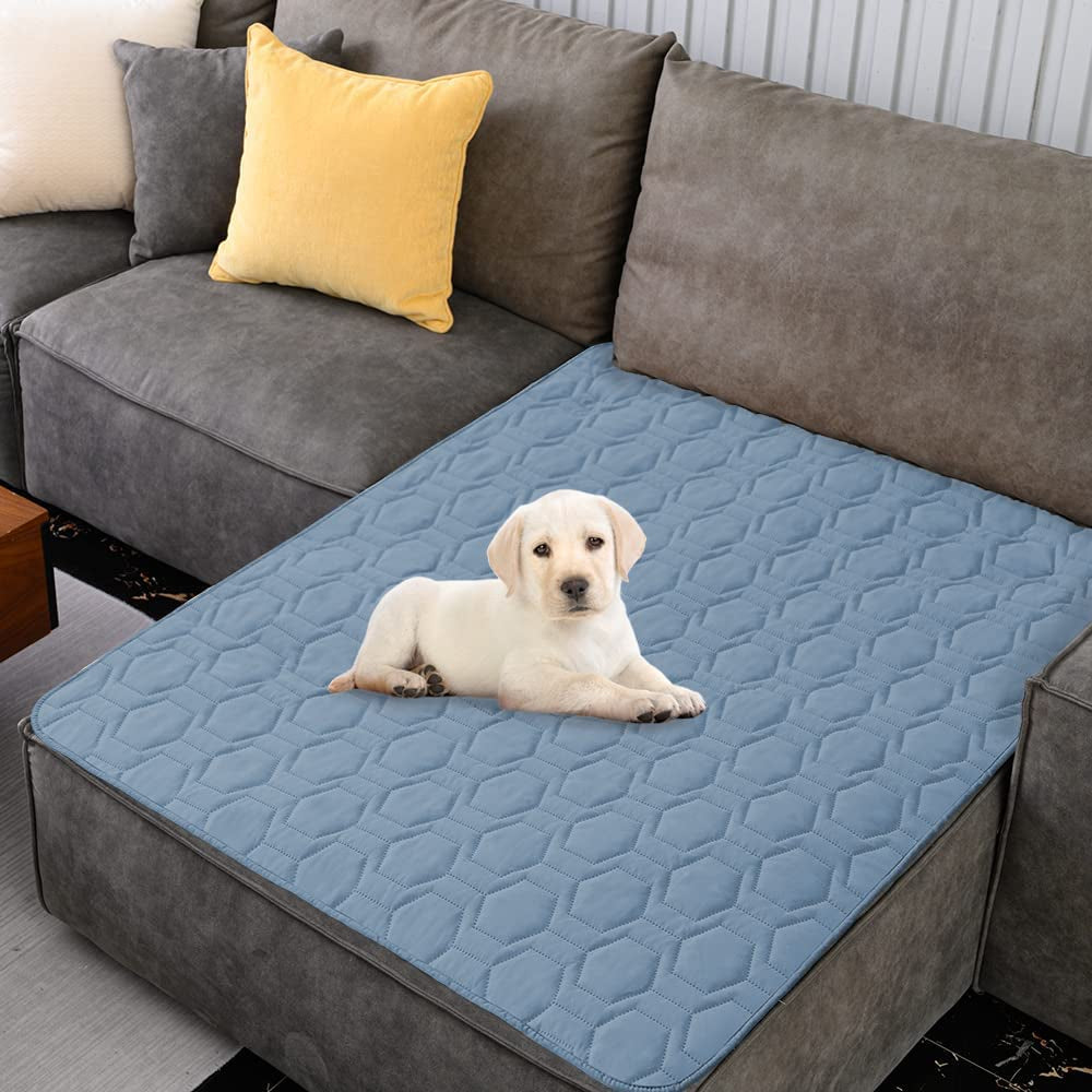 Waterproof and Anti-Slip Dog Bed Cover and Pet Blanket Sofa Pet Bed Mat ，Car Incontinence Mattress Protectors Furniture Couch Cover for Most Cats Dogs, Pets<40X50-Stoneblue>