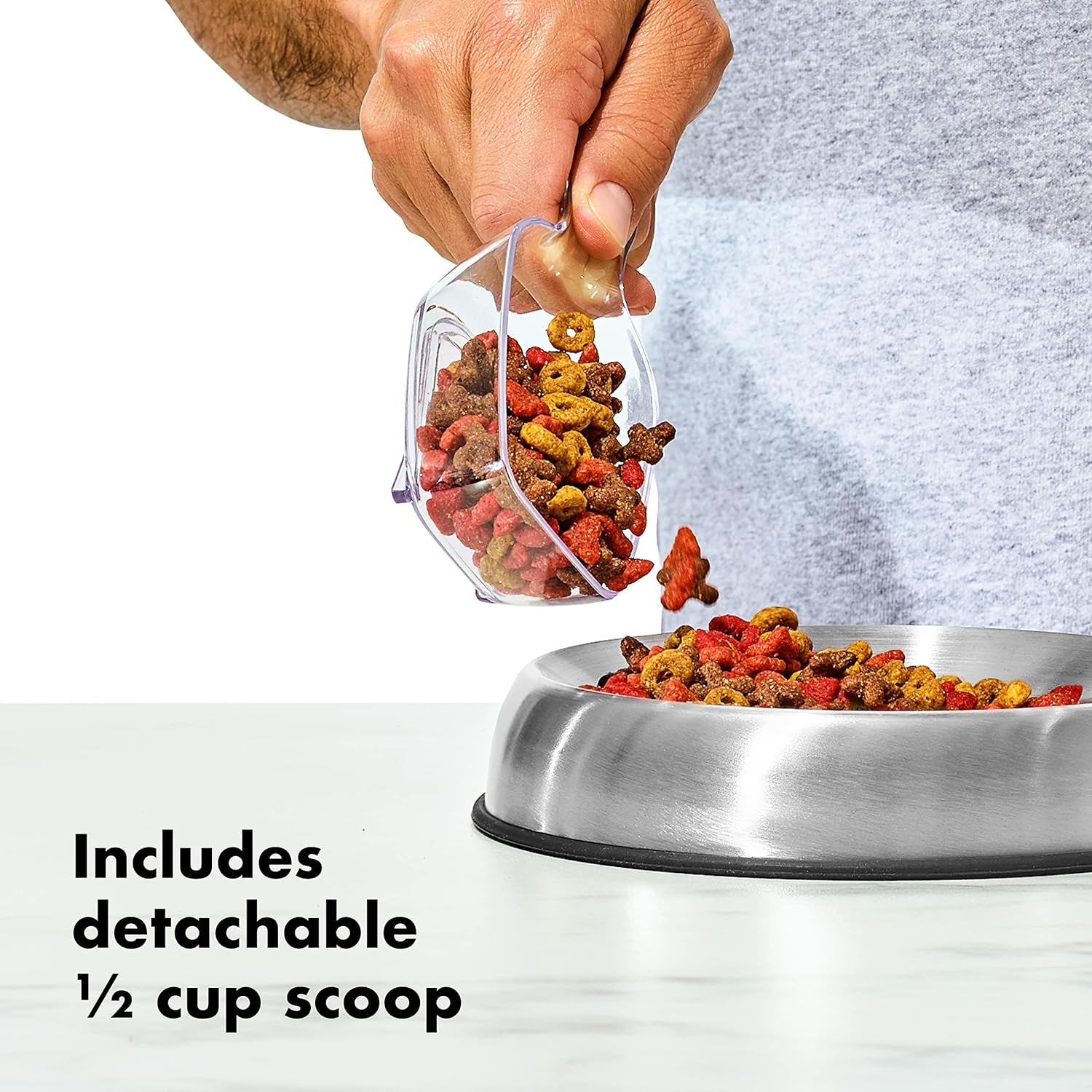 OXO Good Grips Pet POP Container – 3.0 Qt/2.8 L | Ideal for up to 2Lbs of Treats | Airtight Dog and Cat Food Storage Container | BPA Free