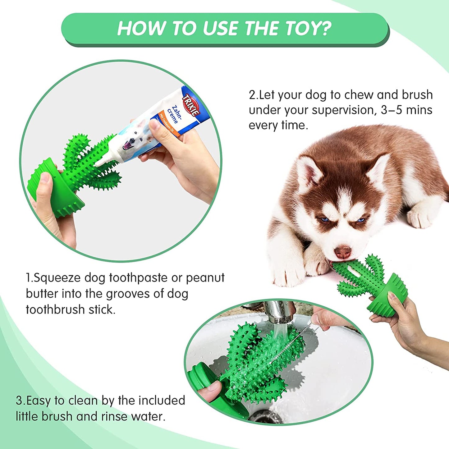 Dog Chew Toys Dog Toothbrush Stick Teeth Cleaning Brush Dental for Medium Large Dog, Puppy Christmas,Easter Birthday Gifts,Outdoor Dog Squeaky Toys for Aggressive Chewers Tough Toys Interactive