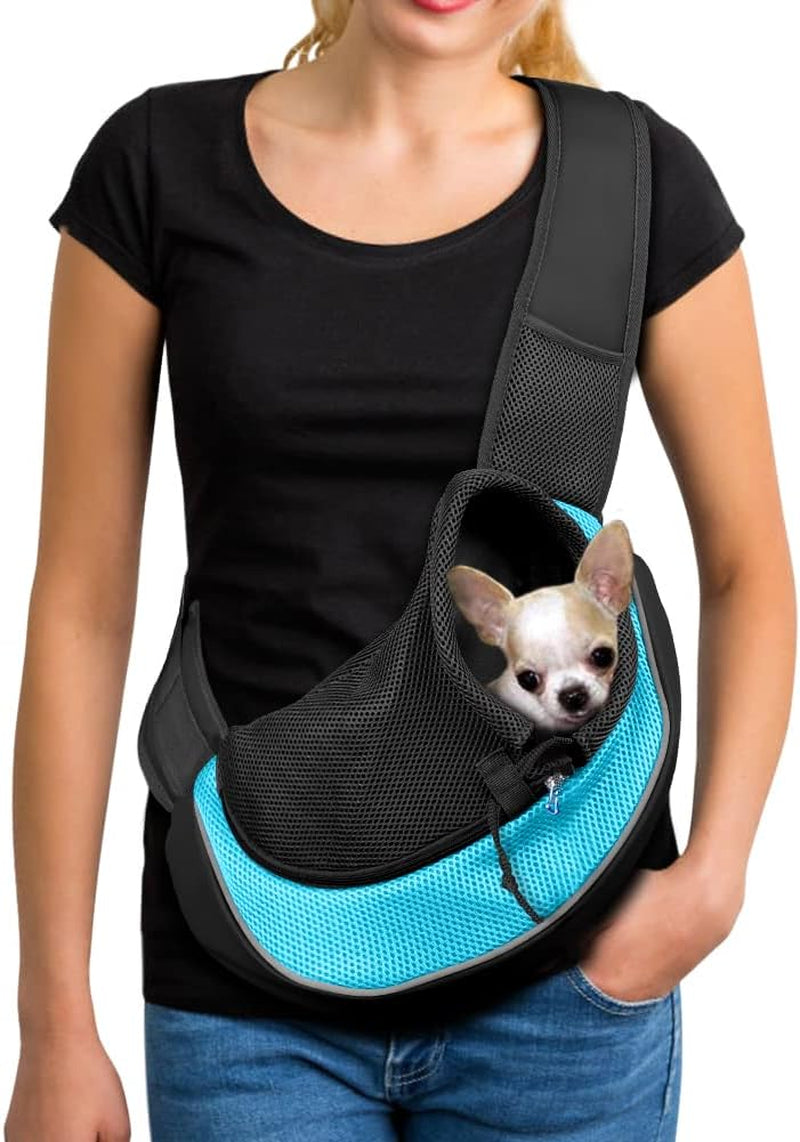 YUDODO Pet Dog Sling Carrier Breathable Mesh Travel Safe Sling Bag Carrier for Dogs Cats