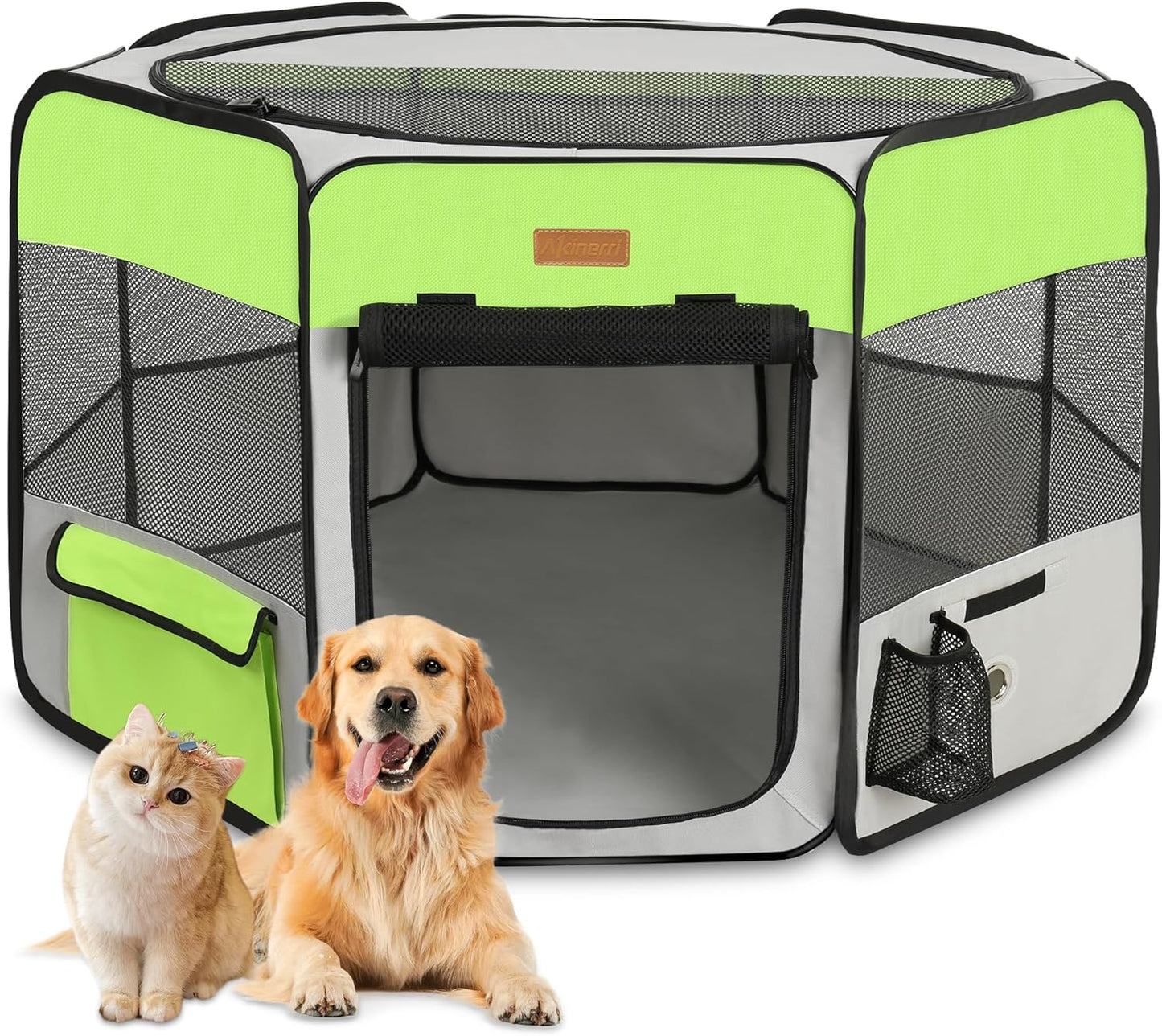 Dog Playpen, Portable Pet Play Pen for Cat, Puppies, Rabbits, Chickens, Foldable Large-Capacity Pet Tent for Indoor/Outdoor Travel Camping