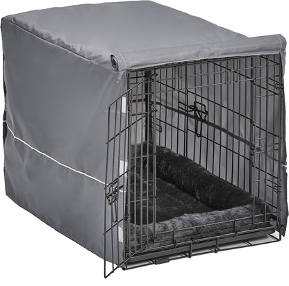 Midwest Homes for Pets Double Door Dog Crate Kit Includes One Two-Door Crate, Matching Gray Bed & Gray Crate Cover, 36-Inch Kit Ideal for Medium Dog Breeds