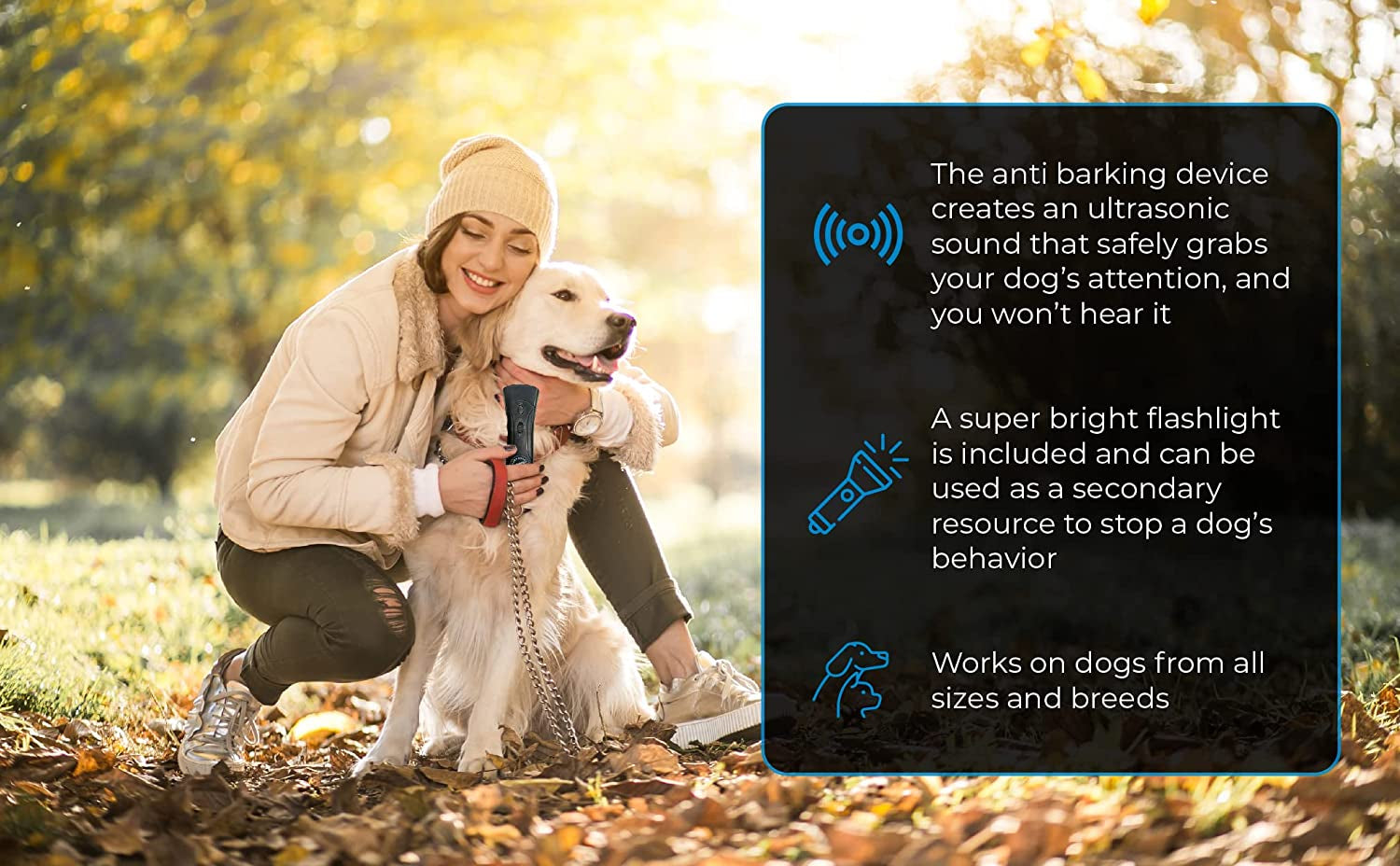 Automatic Bark Controller and Deterrent - Indoor and Outdoor Waterproof Rechargeable Dog Training Device - Works after Dog Is Trained Handheld Anti-Barking Device