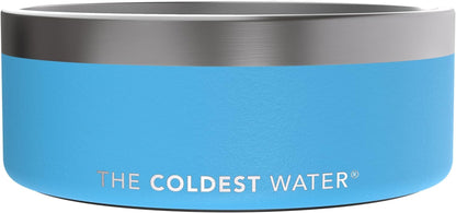 Coldest Dog Bowl - anti Rust Metal & Non Slip Dog Bowls Large, Spill Proof Heavy Duty 3 Layers Insulated Dog Bowl - Food and Water Bowl for Dogs, Cats & Pets, Dishwasher Safe (64 Oz, Celestial Blue)