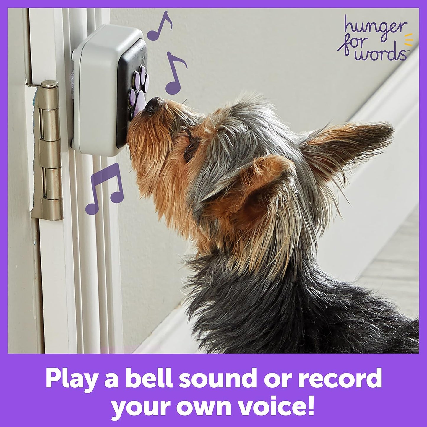 Hunger for Words Talking Pet Doorbell - 1 Piece Doorbell for Dogs, Doggie Doorbell, Perfect for Dog Potty Training, Talking Dog Buttons