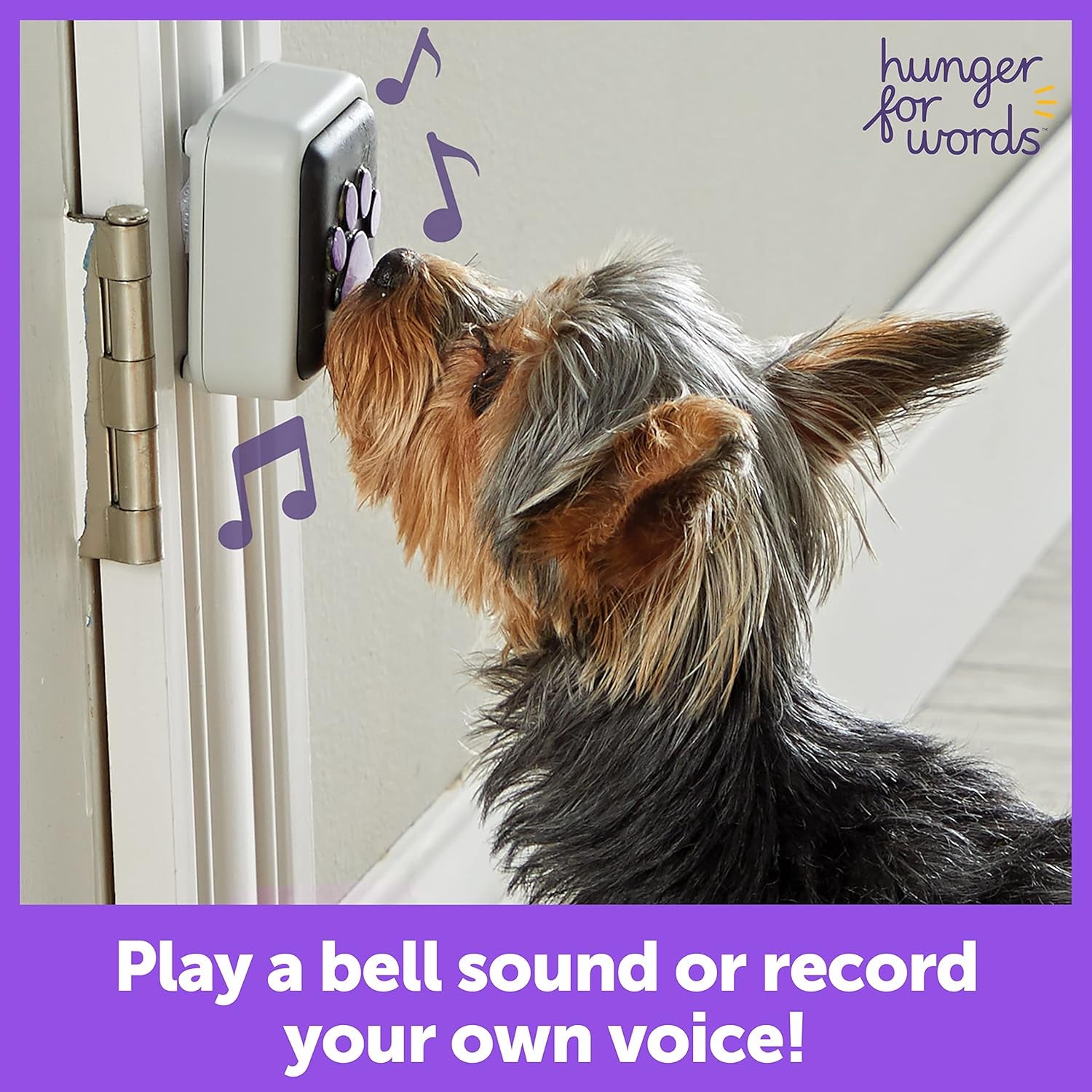 Hunger for Words Talking Pet Doorbell - 1 Piece Doorbell for Dogs, Doggie Doorbell, Perfect for Dog Potty Training, Talking Dog Buttons