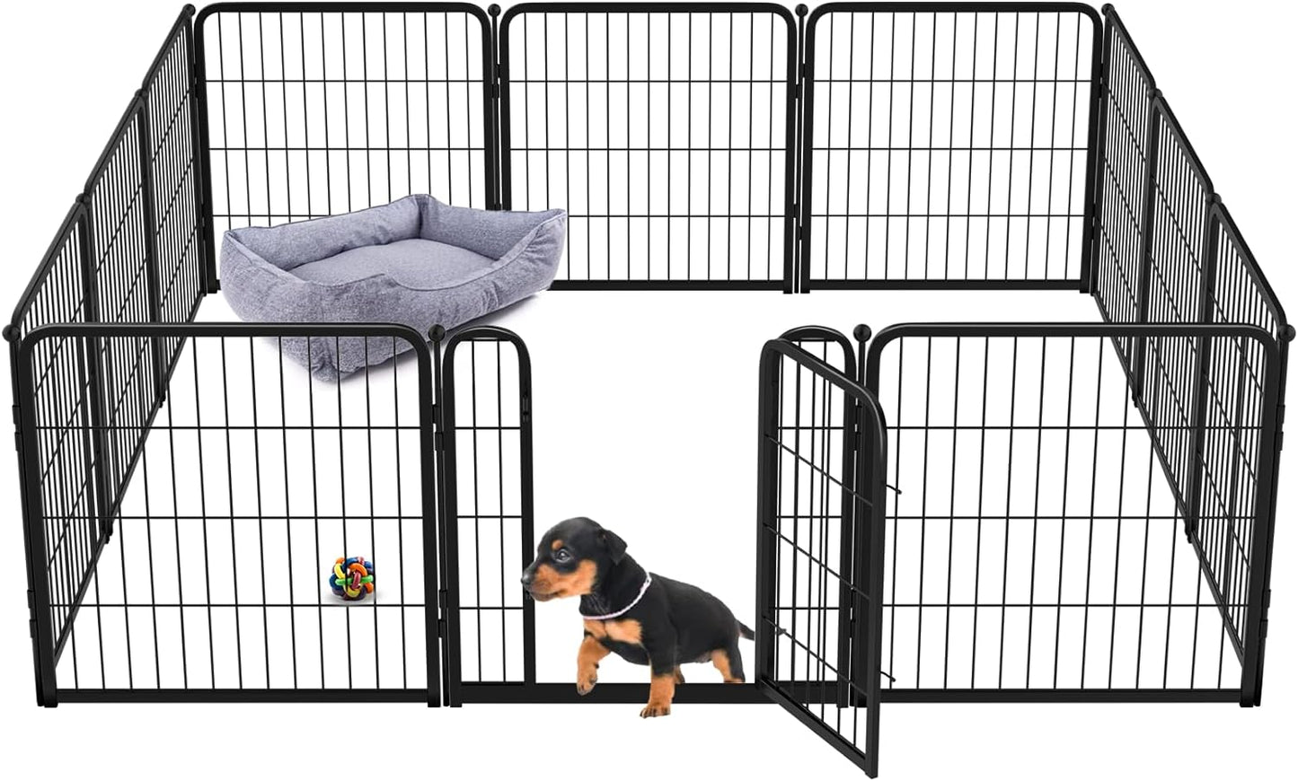 FXW Homeplus Dog Playpen Designed for Indoor Use, 24" Height for Puppy and Small Dogs, Black│Patented