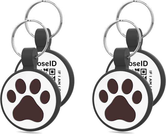 QR Code Cat Tag, Modifiable Pet Online Profile Display Page, Multiple Emergency Contact, Silent Silicone Cat Tag, Collar Accessories, Personalized Cat Tag (Small Breeds - 1", Black & Black)