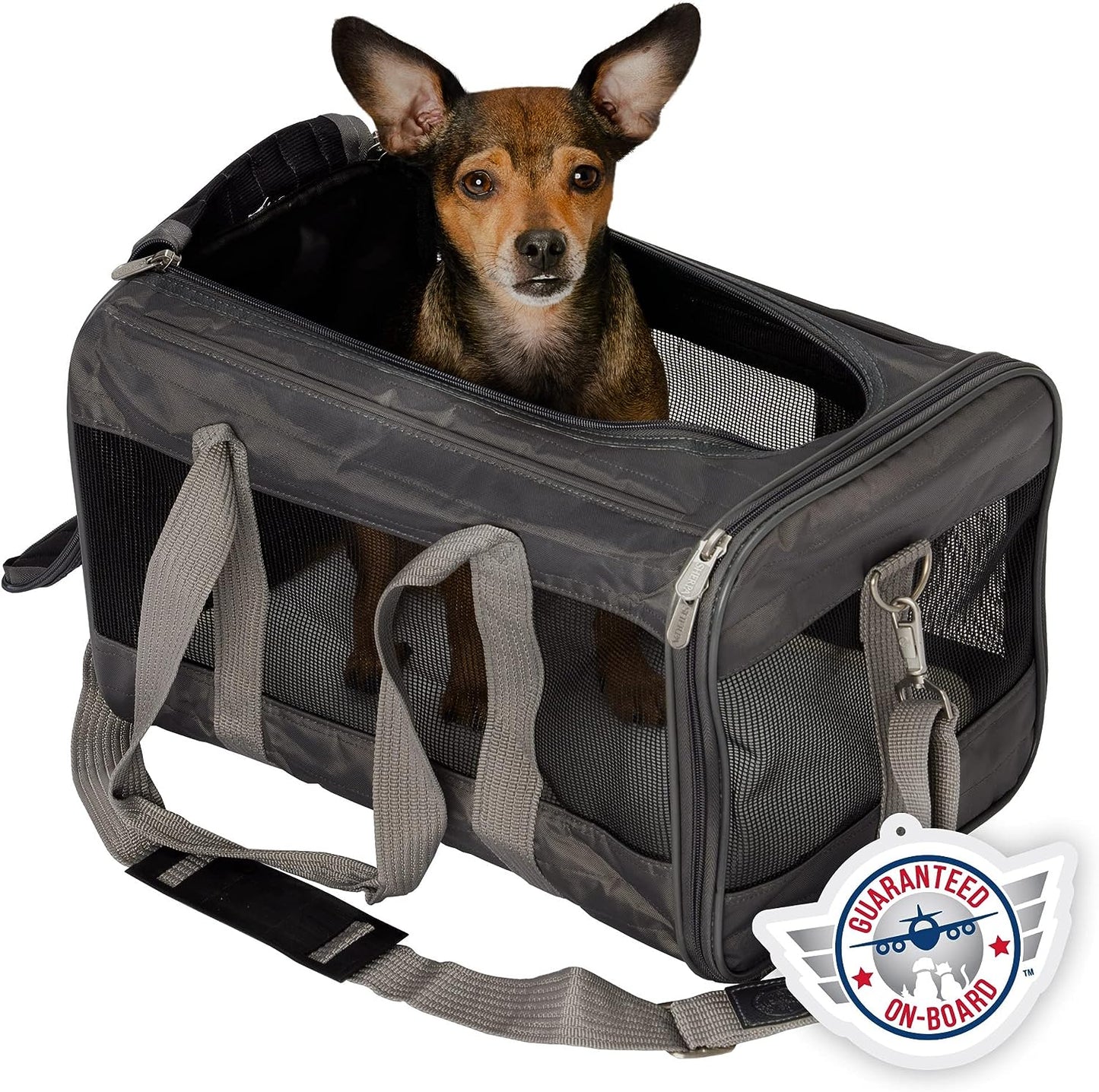 Sherpa Original Deluxe Travel Pet Carrier, Airline Approved & Guaranteed on Board - Charcoal Gray, Medium