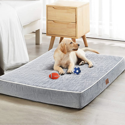 WNPETHOME Orthopedic Dog Beds for Large Dogs, Extra Large Waterproof Dog Bed with Removable Washable Cover & Anti-Slip Bottom, Egg Crate Foam Pet Bed Mat, Multi-Needle Quilting XXL Dog Crate Bed