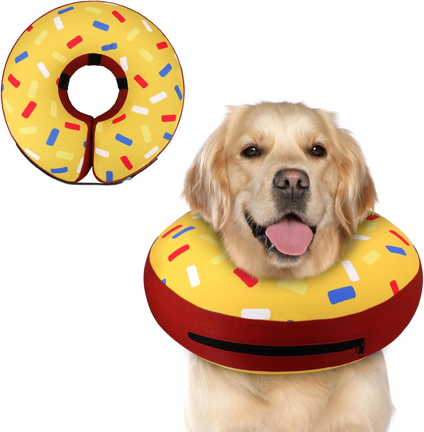 Supet Inflatable Dog Cone Collar Alternative after Surgery, Dog Neck Donut Collar Recovery E Collar for Neuter, Soft Dog Cone for Small Medium Large Dogs 0520